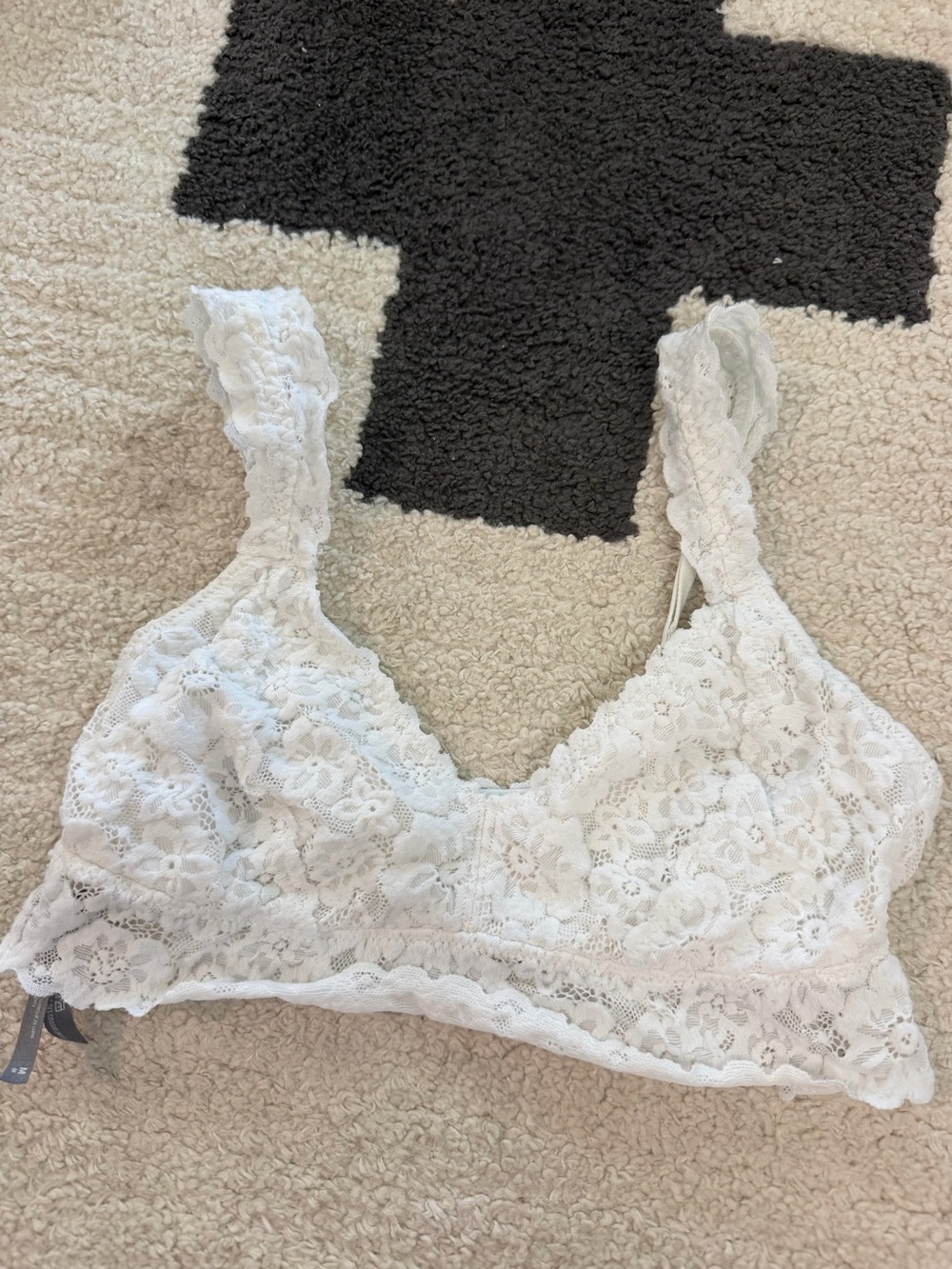 aerie White Floral Lace Bralette